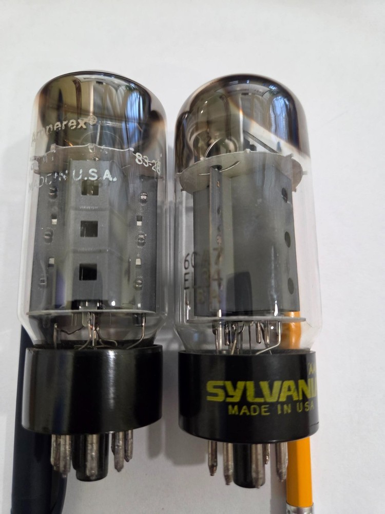 70’s Sylvania Amprex Big Bottle 6CA7 EL34 tube set matched NOS