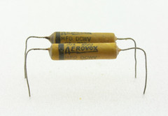 NOS Qty 2 Aerovox .01uF 10% 200V Capacitors Matched Pair Paper Wax Tone Caps USA