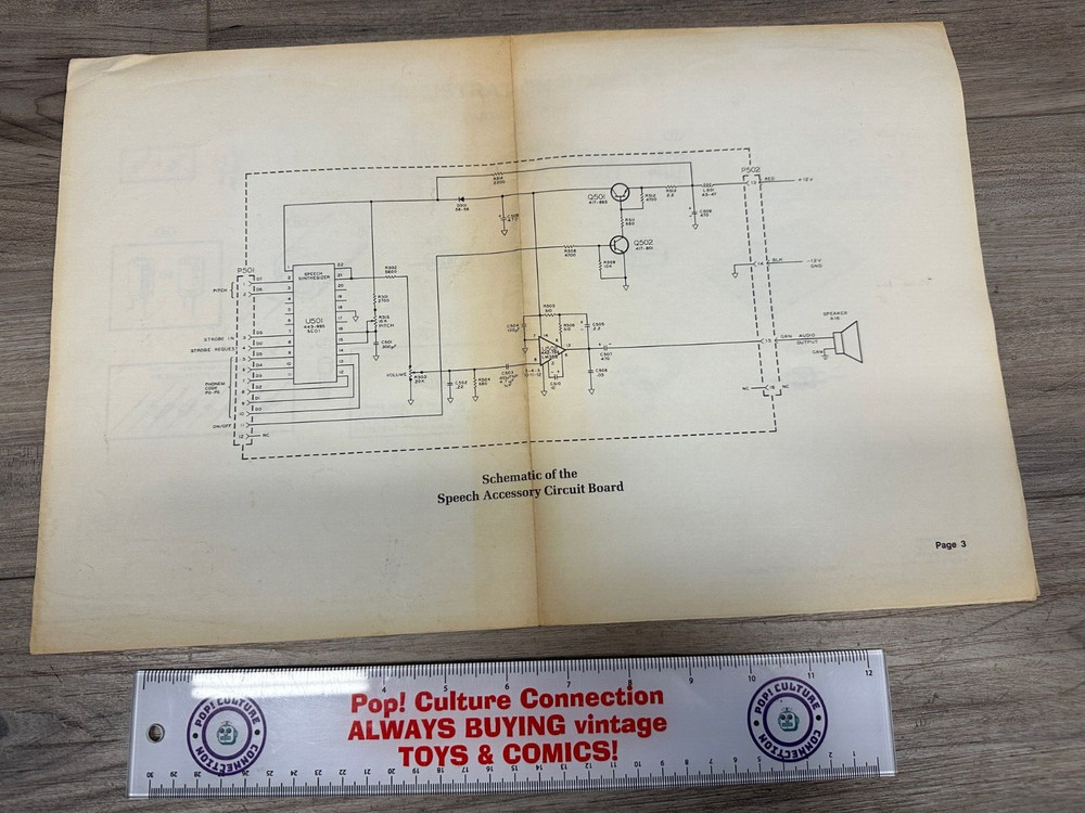 Vintage Heathkit By Zenith ET-18 Robot Original Schematic Speech Circuit Board