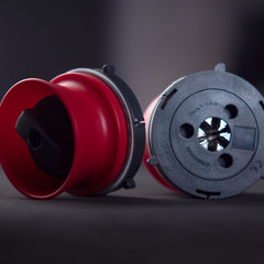 1 Pair STUDEVOX Red Universal NAB Hub Adapters For Reel To Reel Tape Recorders