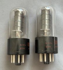 Matched Pair RCA 6V6GT Tubes Clear Top & Glass Black plates, Webcor labeled 1965