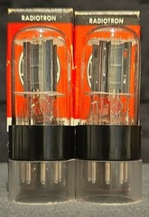 RCA 6SN7 GTB TUBE 1968 GLOW TOPS 2 HOLE TOUGH DOGs TALL BOTTLE MATCHING SET NIB