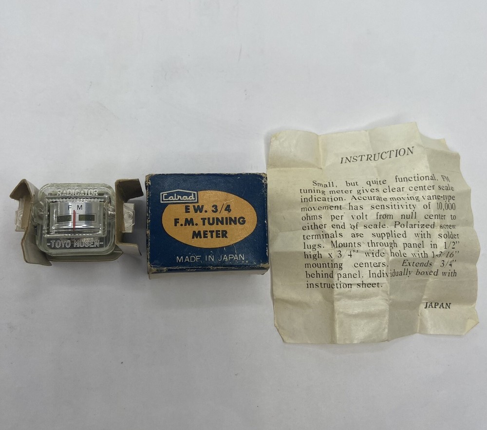 NOS CALRAD EW 3/4 F.M. Tuning meter NEW iN BOX