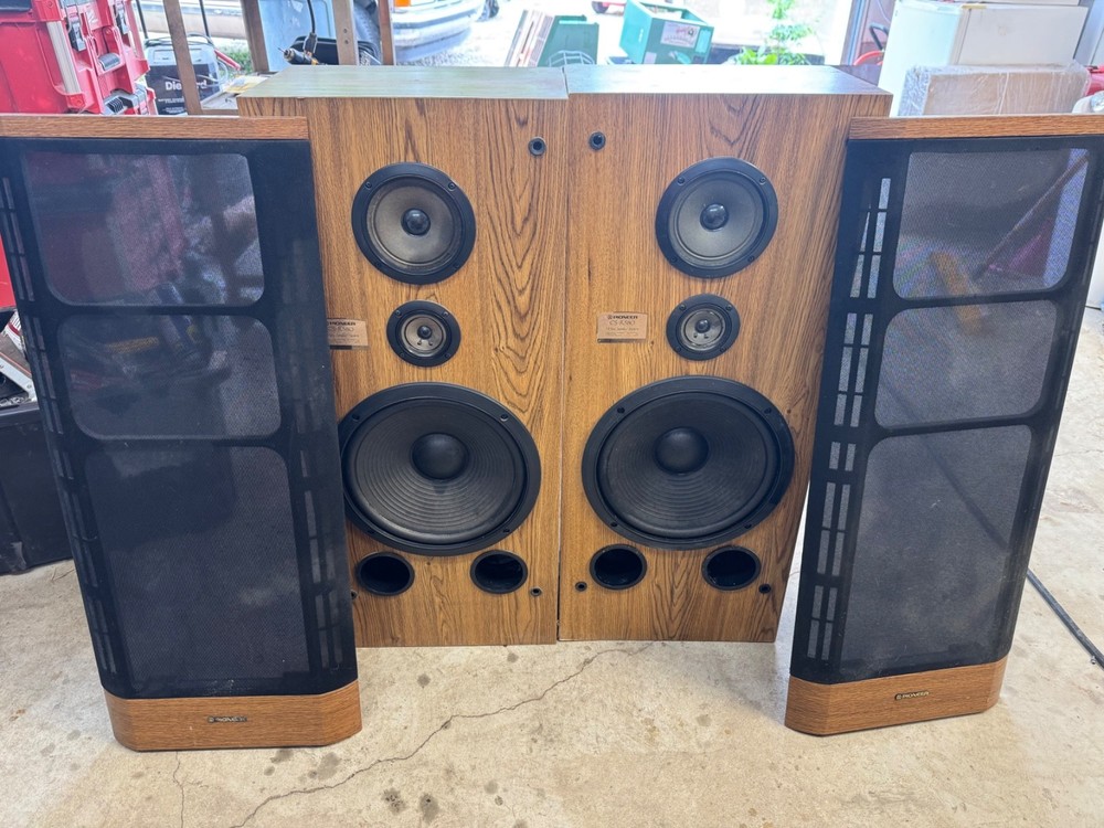 Pioneer CS-R580 3-Way Wood Floor Speakers Pair Tested READ DESCRIPTION*