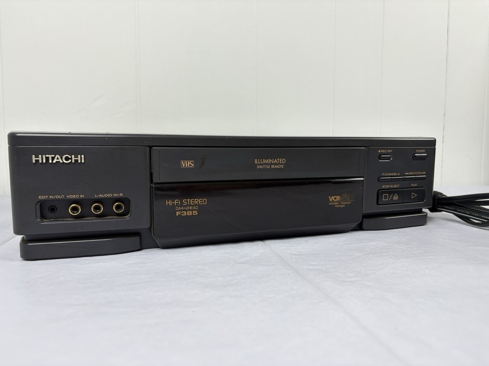 Hitachi VT-F382A VCR Plus + VHS Player Hi-Fi Stereo – No Remote – TESTED WORKING