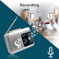 Portable TR606 Tape Recorder – Multi-Mode AM/FM & Voice Recording – Silver