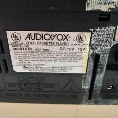 Audiovox AVP-7000 VHS Video Cassette Player 12V DC No Cables/Remote