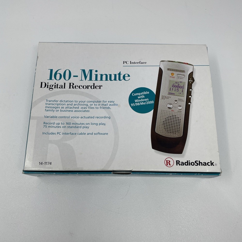 160 minute Digital Voice Recorder from Radio Shack New Open Box WAV Format
