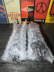 Matched Pair 1960s Mullard xf2 OO Getter EL34 Tubes Test NOS TV7=51/51 @ 36/37ma