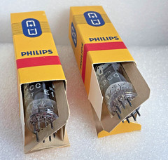 New matched pair E182CC 7119 tubes Philips Miniwatt SQ quality D-getter