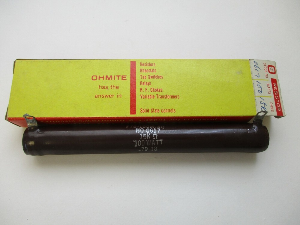 OHMITE VITREOUS ENAMELED RESISTOR 0617, 100 WATTS 15K OHMS, 270-100M-40, 79-18