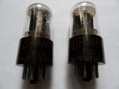 VERY RARE EARLY MATCHED PAIR OF BRIMAR 6SN7GT BLACK PLATES