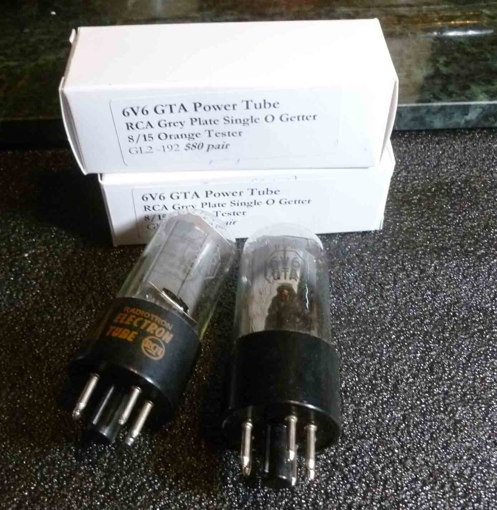 Pair RCA Grey Plate 6v6 GTA Power Tubes 8/15 on the Orange Tester