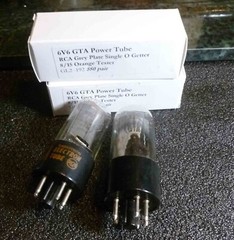 Pair RCA Grey Plate 6v6 GTA Power Tubes 8/15 on the Orange Tester