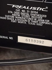Realistic STA-2600 Digital Synthesized AM/FM Stereo Receiver