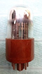 SYLVANIA JAN CHS 6SN7WGTA. TALL BROWN BASE. USED. TESTED. 1955?