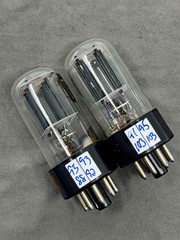 NOS Pair RCA 6SN7GTB Tall Bottle Matched Codes Black Plates D Getters Test NOS
