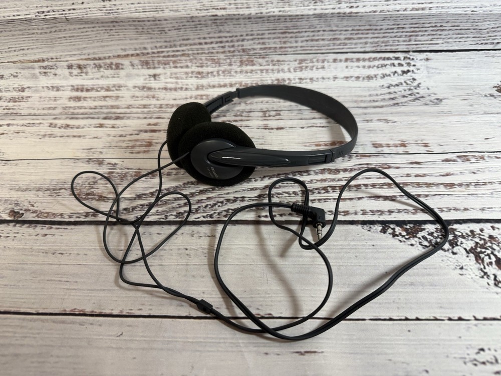 Vintage Aiwa HP-MO28 Plug-In Headphones with Adjustable Headband – Working!