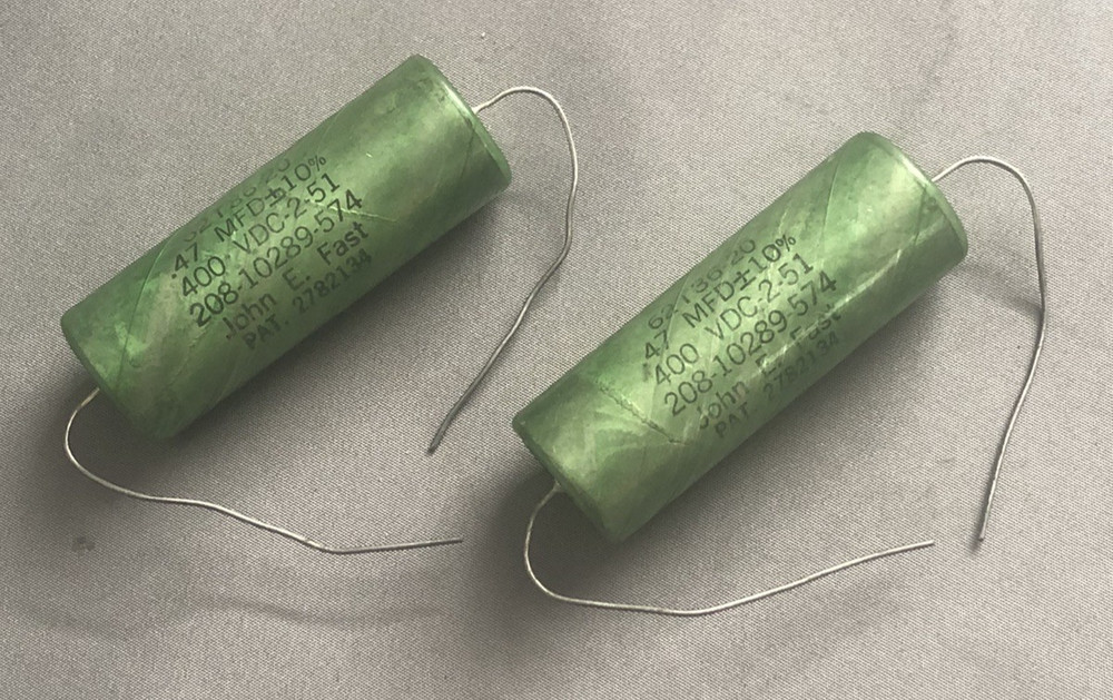 Pair .47 uF 400V Fast Capacitors Vitamin Q style PIO Oil matched