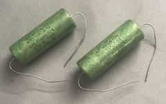 Pair .47 uF 400V Fast Capacitors Vitamin Q style PIO Oil matched