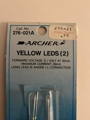 Radio Shack Yellow LEDS (2) 276-021A Tandy Archer 🔥NEW NOS💥