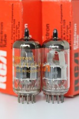 NOS 6DJ8 ECC88 6922 E88CC AMPEREX HOLLAND V-RARE DIMPLE-DISC TUBES MATCHED PAIR