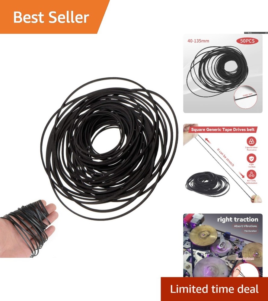 50PCS Cassette Recorder Rubber Belts 40-135MM for Seamless Maintenance