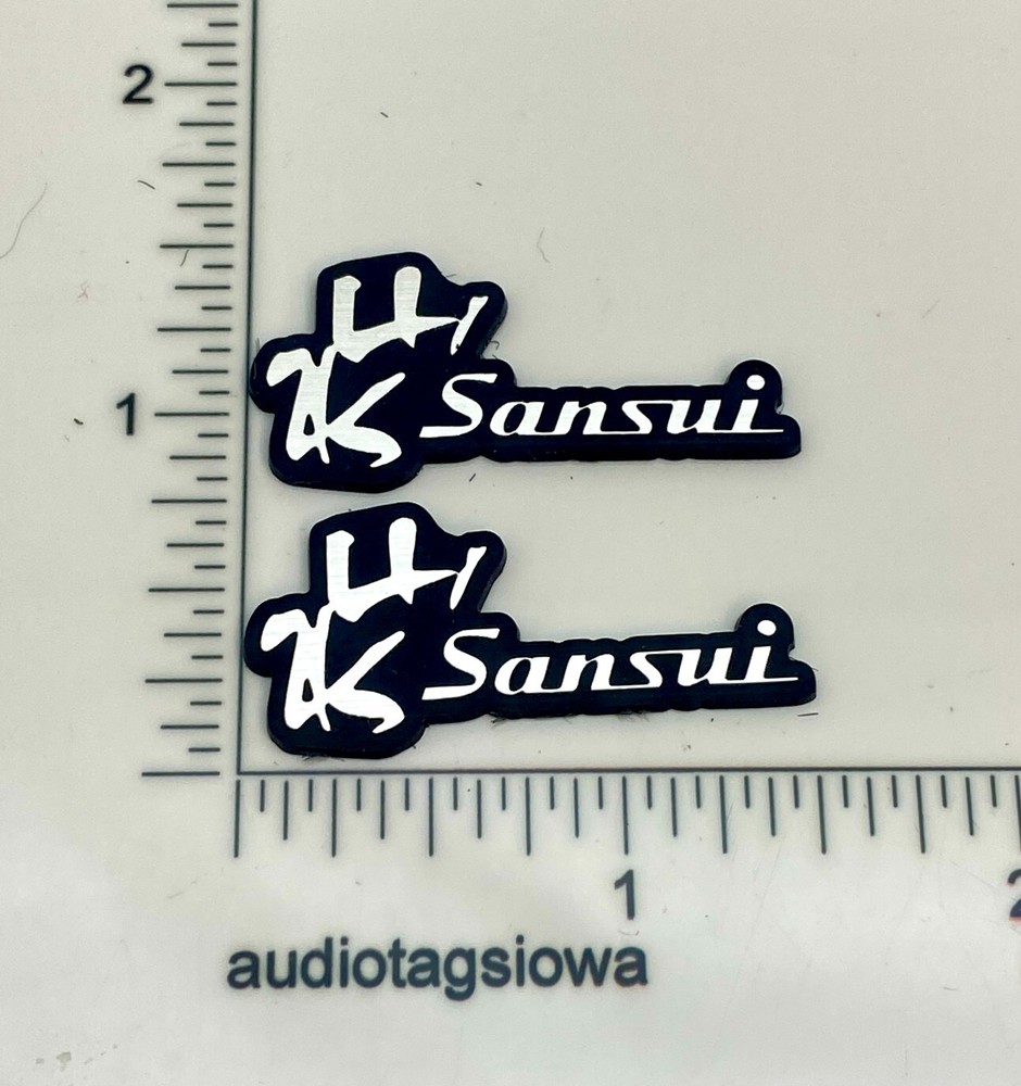 Sansui Speaker Badge Logo Emblem Custom Made Incised Acrylic PAIR
