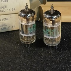 Matching Pair Sylvania 1964 JAN 5814A Audio Tubes NOS NIB