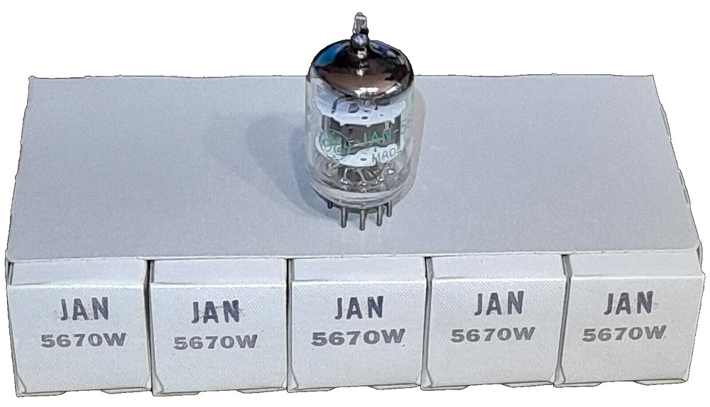 Price is for 1 (One) JAN 5670W (2C51) GE NOS Tube blk plate/disc get/silver shld