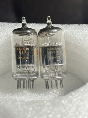 (2) MATCHING DATE CODE NOS RCA 5814 A Black Plate USAF Tubes ~ 1960 ~TEST STRONG