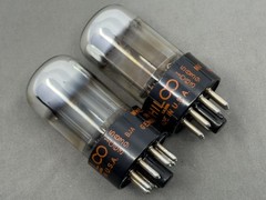 Matched Pair Sylvania Philco 6SN7GTB Black Plates Chrome Domes Tests NOS