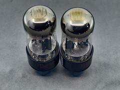 (2) Tung-Sol Motorola 6SN7GTB Tall Bottle Black Plates Horseshoe Getters Strong