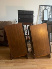 Pioneer HPM-500 Speakers MiJ Serviced Vintage Pair w/ Custom Wooden Stands