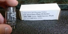 60s GE Short 7025 Gray plate O getter 100/100 a side NOS! Rare