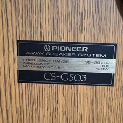 Pioneer CS-G503 4-Way Speaker System Pair, 120W, 6Ω, 35-20kHz
