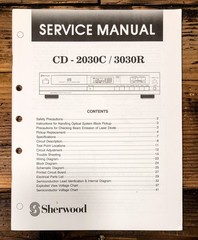 Sherwood CD-2030C CD-3030R CD Player Service Manual *Original*