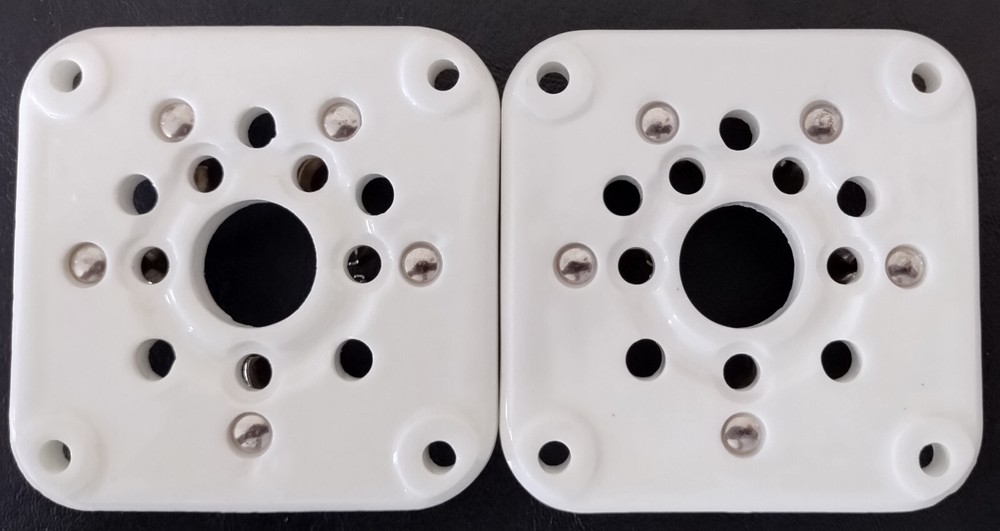 5 pin ceramic tube socket 3-500Z 4-400C 5867A 4-125A (2 )TWO pcs USA seller