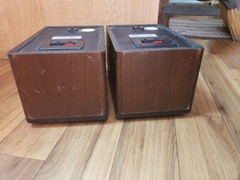 Vintage Realistic Minimus 7W Stereo Speakers JAPAN 8Ohms 40W Brown Wood 40-2039B