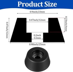 8Pcs Heavy-Duty Rubber Feet Isolation Pads w/ Screws for Subwoofer Speaker Amp