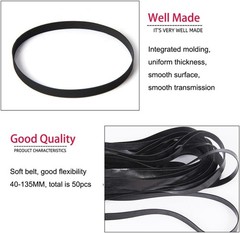 Cassette Recorder Repair Kit: 50Pcs Rubber Belts 3MM Width for Audio Devices