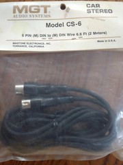 Rare Vintage Car Stereo Cord Model Cs-6, 5 pin. 6.6 feet. -Brand New-SHIPS N 24