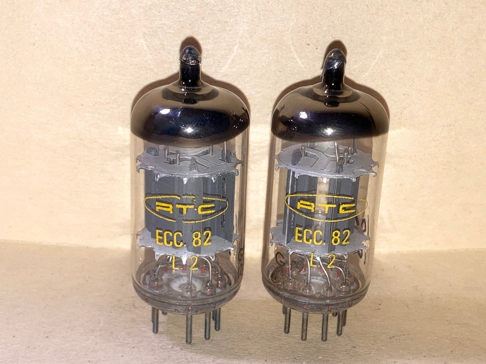 Radiotechnique RTC ECC82 12AU7 Tubes, Platinum Matched Pair, NOS, Tested