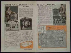 PA Guitar Phono AMPLIFIER Tube powered 1946 How To build PLANS