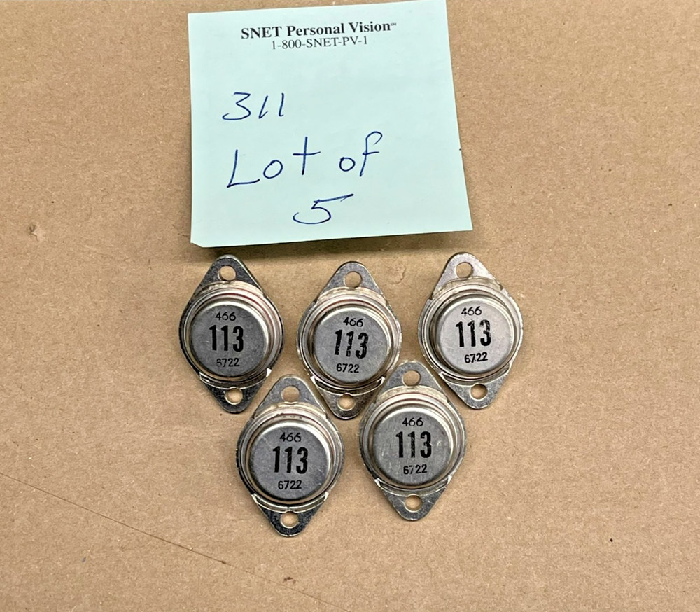 Vintage semiconductors Germanium Power Transistors 466-113 Date 1967 Lot of 5