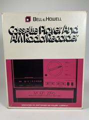 Bell & Howell 2396 Cassette Player AM Radio Recorder w/ Remote, Mic, Manual