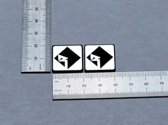 Rockford Fosgate Square Speaker Badge Emblem Logo Silver Pair With Adhesive