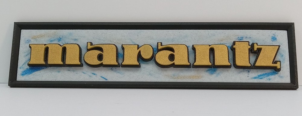 Marantz Sign Gold & Black Lettering on Hand Painted ‘Marble’ background STUNNING