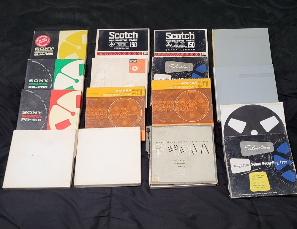 Lot of 16 Vintage Used 7″ Reel to Reel Tapes Sony Scotch Basf etc. #216