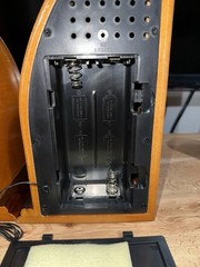 Philco • Wooden Cathedral AM/FM Radio Book Ends • H11″ x W10.5″ x D5.5″